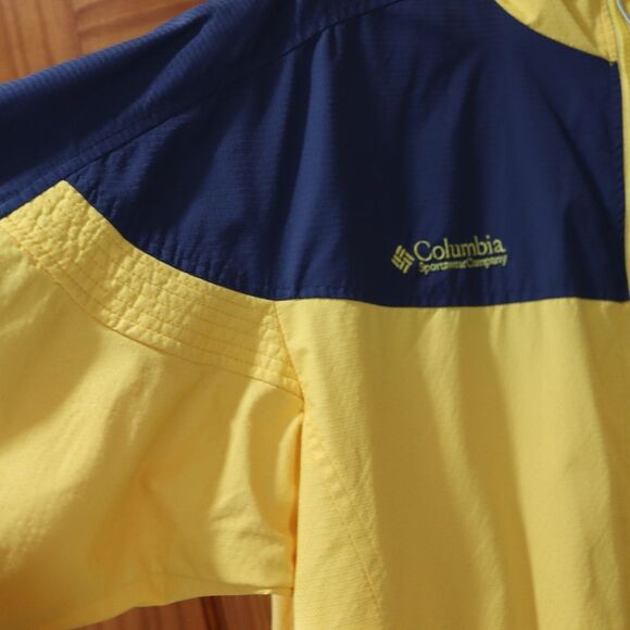 Columbia Navy Blue & Yellow Outerwear Rain Gear Jacket Womens Medium - Picture 5 of 16